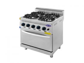 Oferta, National, Aragaz profesional 4 focuri si cuptor, Ideal Inox, butelie, Linia 700