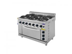 Oferta, National, Aragaz profesional 6 ochiuri pe gaz si cuptor electric, Ideal Inox, Linia 700