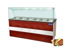Oferta, National, Bain Marie linie autoservire, Ideal Inox, 6 GN 1/1, lemn