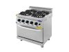 Aragaz profesional 4 focuri si cuptor, Ideal Inox, butelie, Linia 700